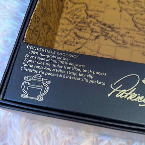 Patricia Nash Floral Green Convertible Leather Backpack Crossbody - Picture 7 of 7